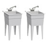 Rugged Tub 18"X24" Granite Utility Sink W/ 2-Hdl Faucet & Install Kit Pk Of 2