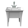 Rugged Tub 32"X22" White Freestanding Utility Sink W/ 2-Hdl Faucet & Install Kit