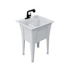 Rugged Tub 24"X22" Granite Utility Sink 1-Handle Black Faucet & Install Kit