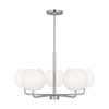 Generation Lighting Rory 26.875" 5-Light Brushed Steel Chandelier With Bulbs