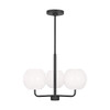 Generation Lighting Rory 21" 3-Light Midnight Black Chandelier, Bulbs Included