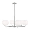 Generation Lighting Rory 35" 6-Light Brushed Steel Chandelier With Bulbs