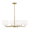 Generation Lighting Rory 35" 6-Light Satin Brass Chandelier With Bulbs