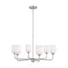 Generation Lighting Emile 30 In. 6-Light Brushed Steel Chandelier With Bulbs
