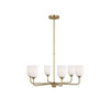 Generation Lighting Emile 30 In. 6-Light Satin Brass Chandelier With Bulbs
