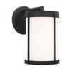 Generation Lighting Luning 10" 1-Light Textured Black Wall Lantern, Opal Etched