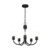 Generation Lighting Miles 5-Light Midnight Black Chandelier, Clear Glass