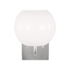 Generation Lighting Rory 1-Light Brushed Steel Vanity Light, Opal Glass