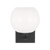 Generation Lighting Rory 1-Light Midnight Black Vanity Light With LED Bulbs