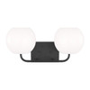 Generation Lighting Rory 2-Light Midnight Black Vanity Light, Opal Glass