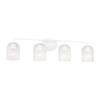 Generation Lighting Eisele 33.75" 4-Light Matte White Vanity Light, Clear Ribbed