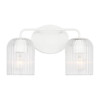Generation Lighting Eisele 14" 2-Light Matte White Vanity Light, Clear Ribbed