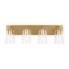 Generation Lighting Miles 25" 4-Light Satin Brass Vanity Light, Clear Glass