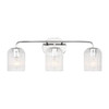 Generation Lighting Eisele 24" 3-Light Chrome Vanity Light, Clear Ribbed Glass