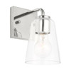 Generation Lighting Miles 8" 1-Light Chrome Wall Sconce, Clear Glass