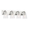 Generation Lighting Miles 25" 4-Light Chrome Vanity Light, Clear Glass