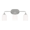 Generation Lighting Emile 22" 3-Light Brushed Steel Vanity Light, Etched Glass