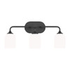Generation Lighting Emile 22" 3-Light Midnight Black Vanity Light With Bulbs