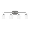 Generation Lighting Emile 31" 4-Light Brushed Steel Vanity Light With Bulbs