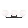 Generation Lighting Rory 3-Light Midnight Black Vanity Light, Opal Glass