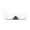 Generation Lighting Rory 4-Light Midnight Black Vanity Light With LED Bulbs