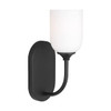 Generation Lighting Emile 12" 1-Light Midnight Black Wall Sconce With Bulb