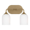 Generation Lighting Emile 13.25" 2-Light Satin Brass Vanity Light With Bulbs
