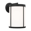 Generation Lighting Luning 12" 1-Light Textured Black Wall Lantern, Opal Etched