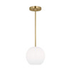 Generation Lighting Rory 1-Light Satin Bronze Pendant With LED Bulb, White