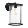 Generation Lighting Luning 15" 1-Light Textured Black Wall Lantern, Clear Glass