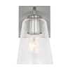 Generation Lighting Miles 8" 1-Light Brushed Nickel Wall Sconce, Clear Glass