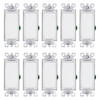 Energetic Lighting 15 Amp 3-Way Rocker Light Switch, White, Package Of 10