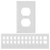 Energetic Lighting Duplex Outlet Wall Plate, 1-Gang, White, Package Of 25