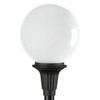 Liteco 20" Outdoor Commercial Globe Post Top, E26 Socket, Black With White Lens