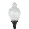Liteco 35.75" Commercial Acorn Post Top, E26, Black With Clear Textured Lens