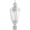 Liteco Post Top Composite Fixture, E26 Socket, White Housing With Clear Lens