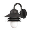 Liteco Outdoor Wall Mount Fixture, E26 Socket, Black Housing With White Lens