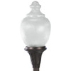 Liteco 30" Commercial Acorn Post Top, E26, Black With Clear Textured Lens