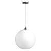 Liteco 16" Pendant Fixture, E26 Socket, 5' Cord, Brushed Nickel With White Globe