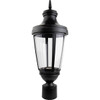 Liteco Post Top Composite Fixture, E26 Socket, Black Housing With Clear Lens