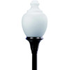 Liteco 35.75" Commercial Acorn Post Top, E26, Black With Frosted Textured Lens