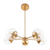 Design House Gracelyn 5-Light Chandelier, Seeded Glass Globe, Satin Gold