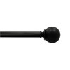 Lumi Home Furnishings 3/4" Curtain Rod, 36"-66", Matte Black, Matte Black Finial