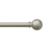 Lumi Home Furnishings 5/8" Curtain Rod Set, 28"-48", Silver, Silver Spheres