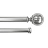 Lumi Home Furnishings Decorative Drapery Double Rod Set, 36"-72", Brushed Nickel