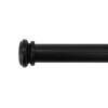 Lumi Home Furnishings 1" Curtain Rod Set, 120"-170", Matte Black, End Cap