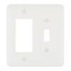 Titan3 2-Gang Toggle/Rocker Metal Wall Plate, White Textured, Package Of 20