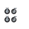 Rubbermaid Commercial 5" Caster Kit With Brakes For Rubbermaid Hd Utility Cart