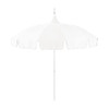 California Umbrella 8.5' White 12-Panel Classic Cut Canvas Nat. W/Contrast Braid