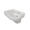 Bestcare Whitehall Ligature-Resistant ADA Left Corner Basin, White, No Faucet